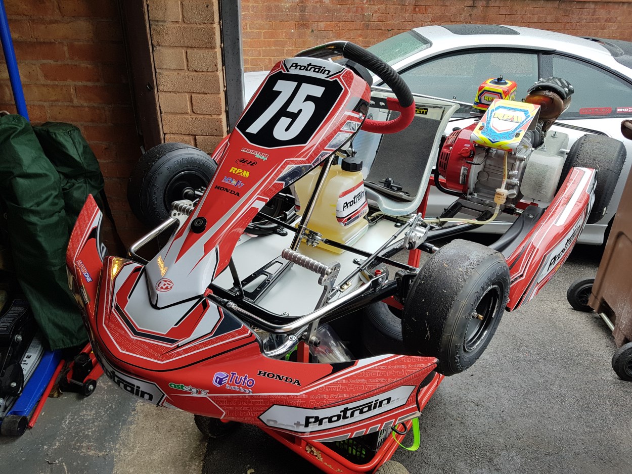 Close up of Red Honda Cadet Kart shown from the front